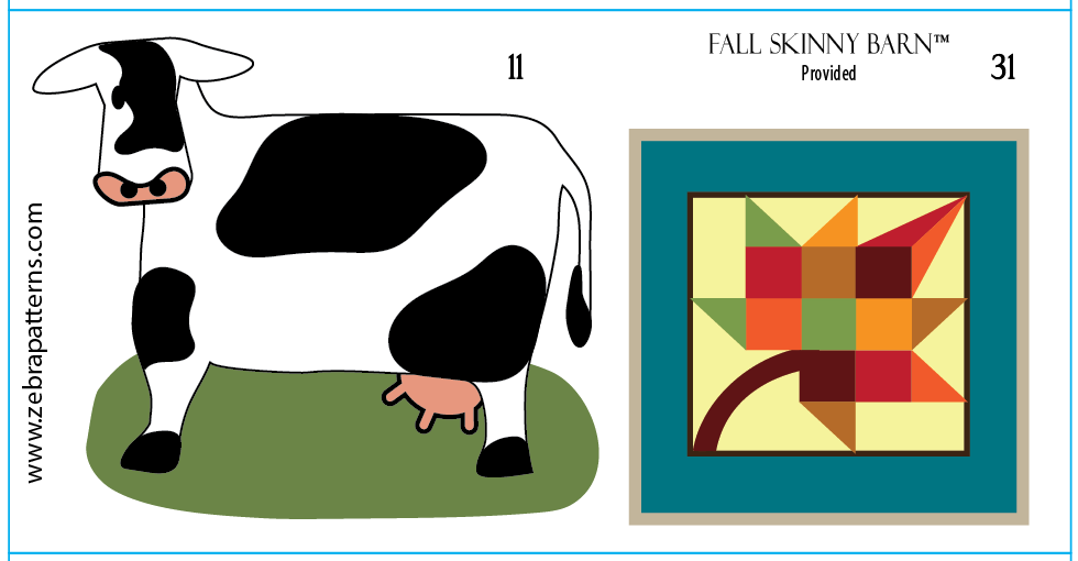 Fall Applique Skinny Barn| Zebra Patterns