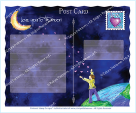 Love You to the Moon Postcard Kit