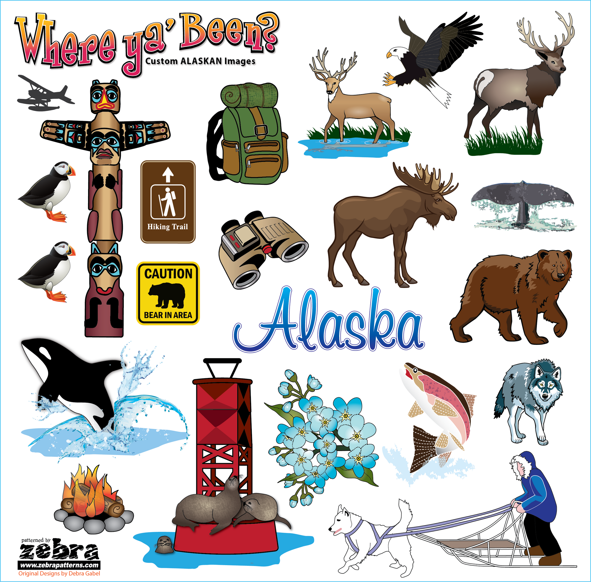 Alaska Printed Stickers Panel| Zebra Patterns